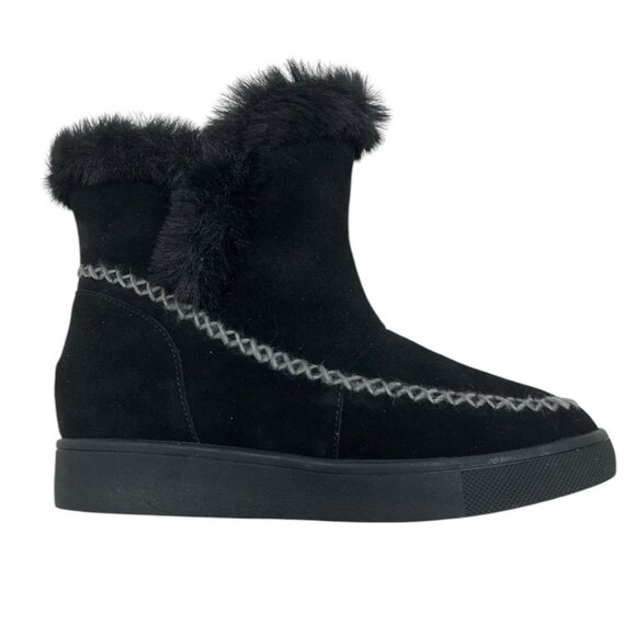 AQUA COLLEGE ANKA Women's Waterproof Wedge Heels Winter Booties Black Size 10 - Picture 2 of 7